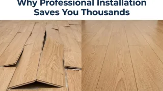 Comparison between a failed DIY floor and a professional laminate installation in a Tampa Bay home